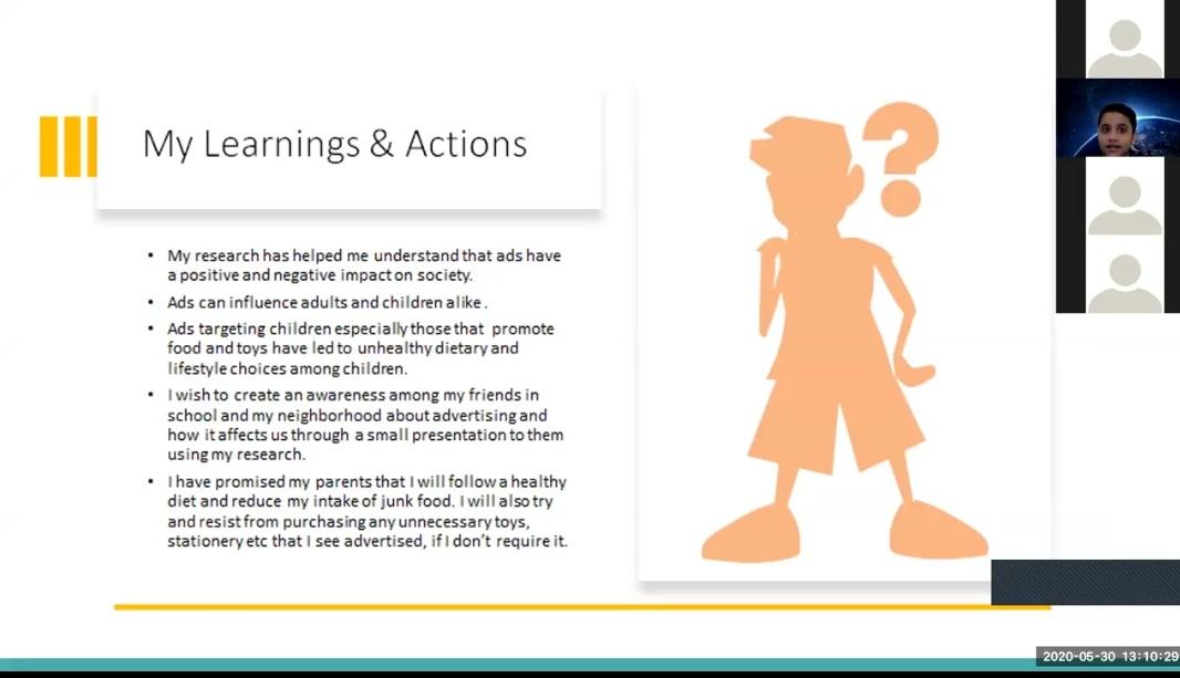 My Learnings and Actions - Abhimanyu's advertising and society slide