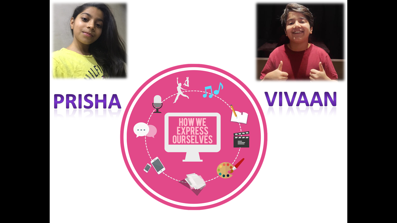 Prisha and Vivaan - How We Express Ourselves branded graphic