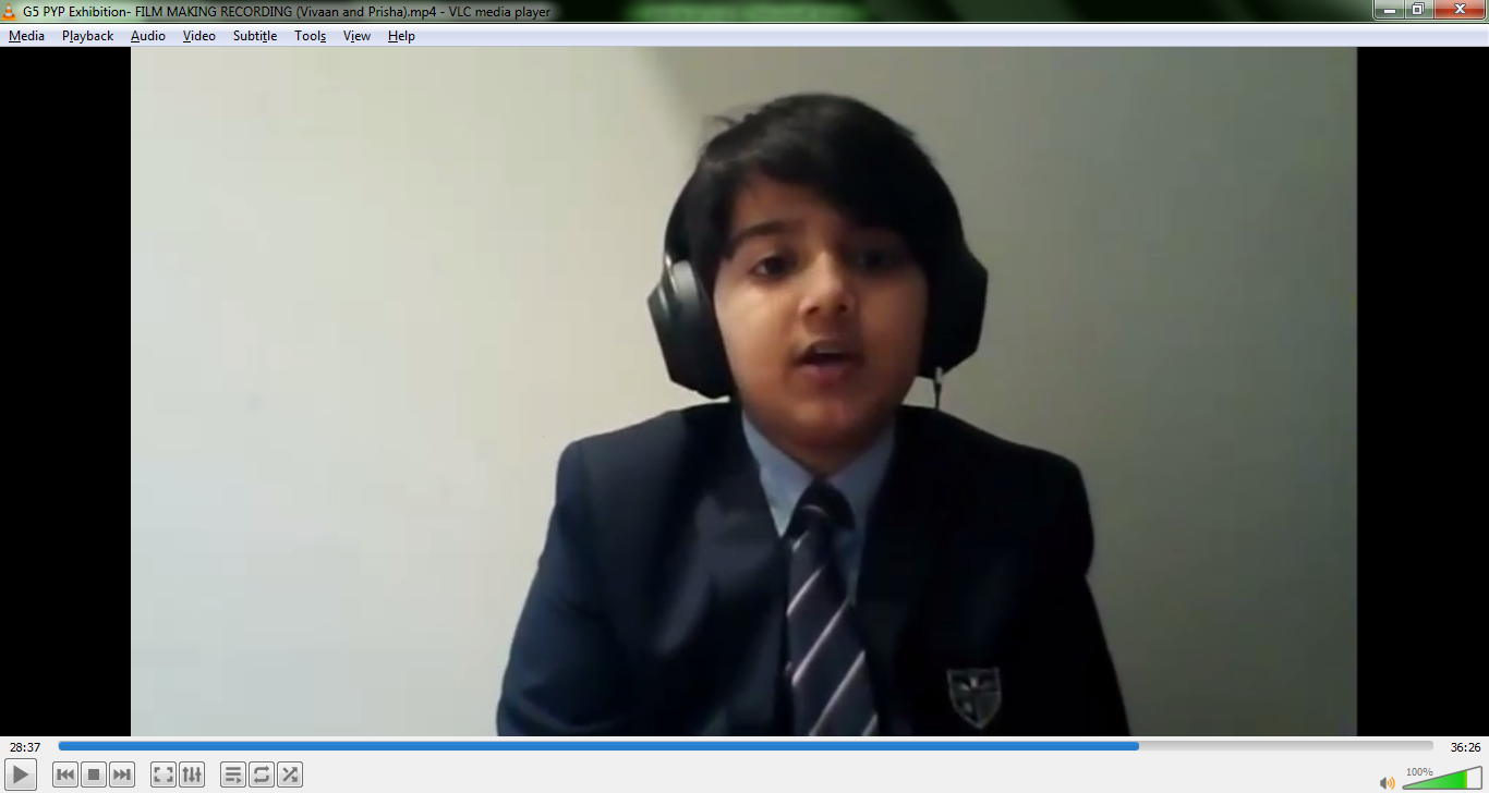 Vivaan presenting his film making exhibition over video call