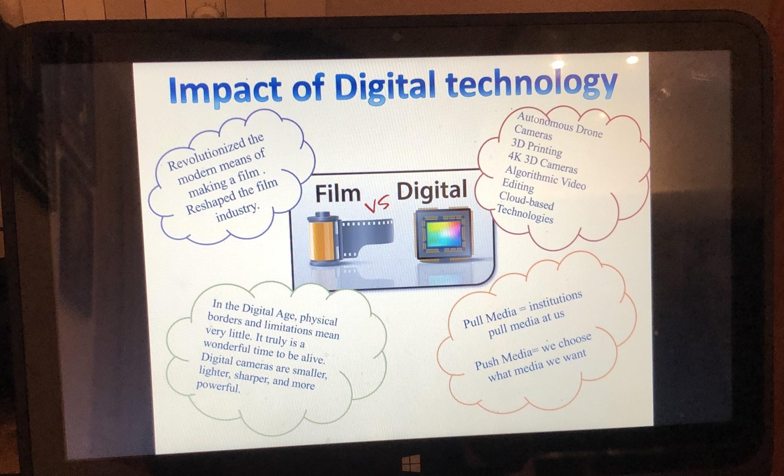 Impact of Digital Technology - Film vs Digital comparison slide
